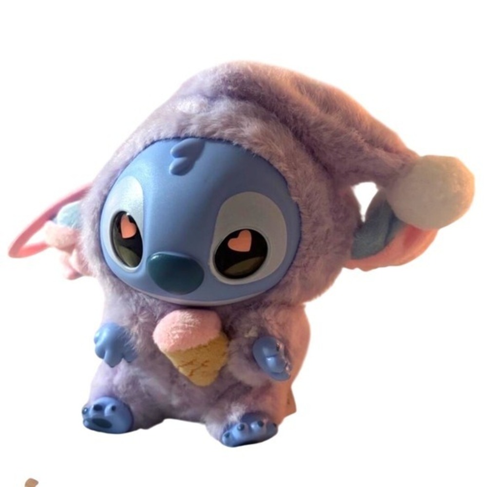 Disney Miniso Stitch Plush Purple Lilo & Stitch Heart Eyes Ice Cream Bag Charm